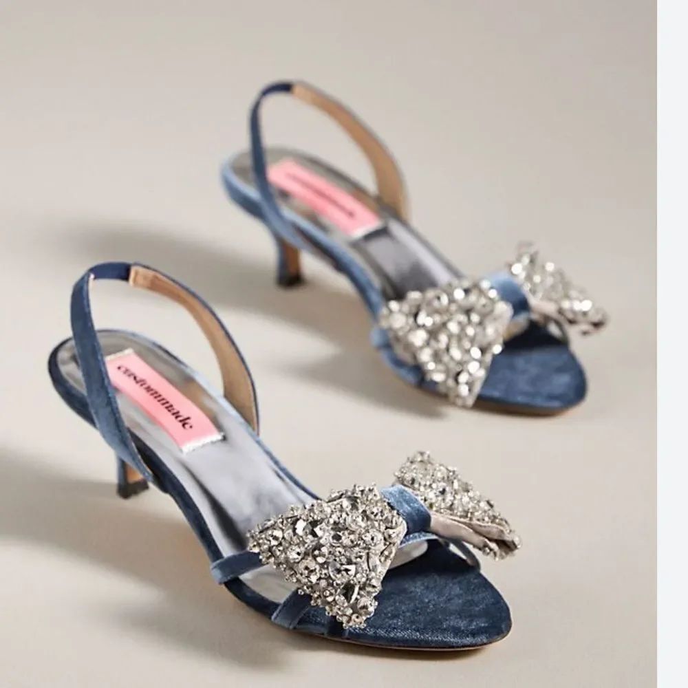 Anthropologie Custommade Abla Crystal Kitten Heels